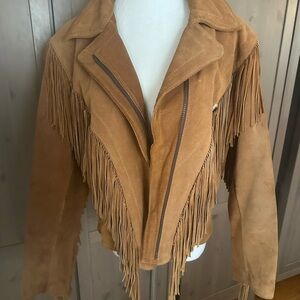 Vintage Western Fringe Suede Leather Jacket -Made in USA